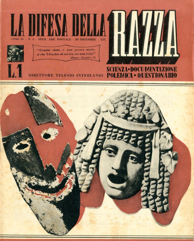 La copertina de "La Difesa della Razza" del 20 dicembre 1940